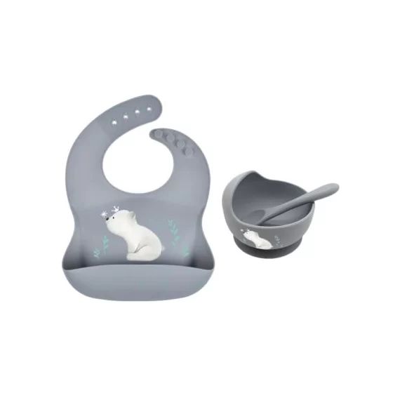 Coffret repas en silicone Ourson (3 pièces)
