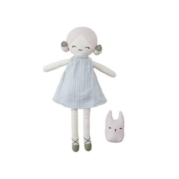 Poupée souple bleu clair et rose Apple (40 cm)
