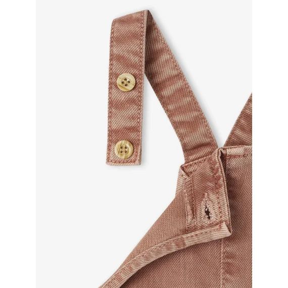 Salopette bébé en sergé pigment dye tomette