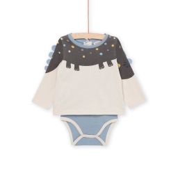 Body À Manches Longues À Animation Dinosaure 3d – Blanc