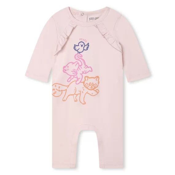 Combinaison imprimée en coton Fille Rose