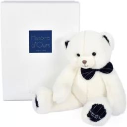 Coffret peluche ours ivoire Preppy Chics (30 cm)