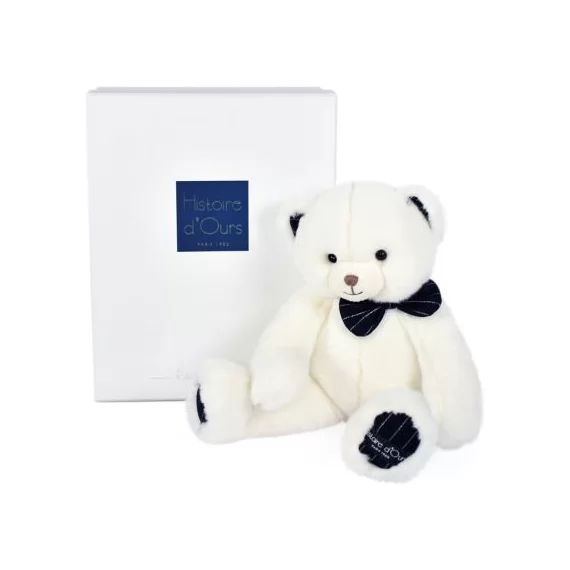 Coffret peluche ours ivoire Preppy Chics (30 cm)