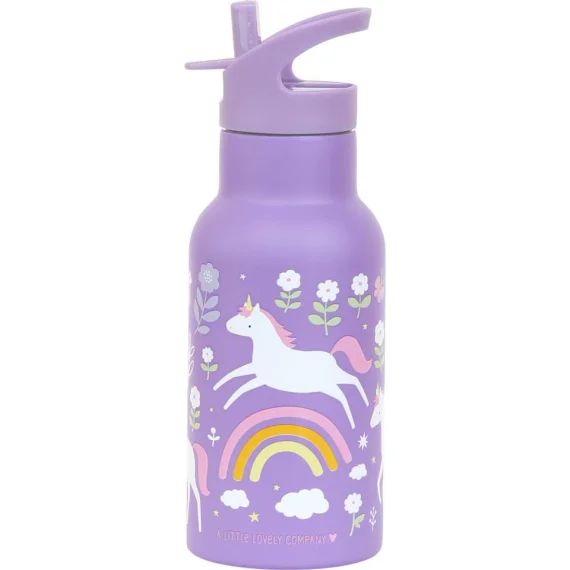 Gourde Isotherme Licorne Violet, Blanc, Rose
