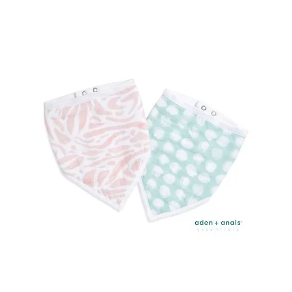 Lot de 2 bavoirs bandanas en coton Tropicalia