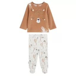 Pyjama bébé 2 pièces en velours Malo marron
