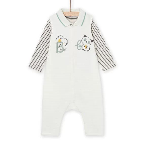 Ensemble Body Et Combinaison À Imprimé Souris Et Panda – Ecru