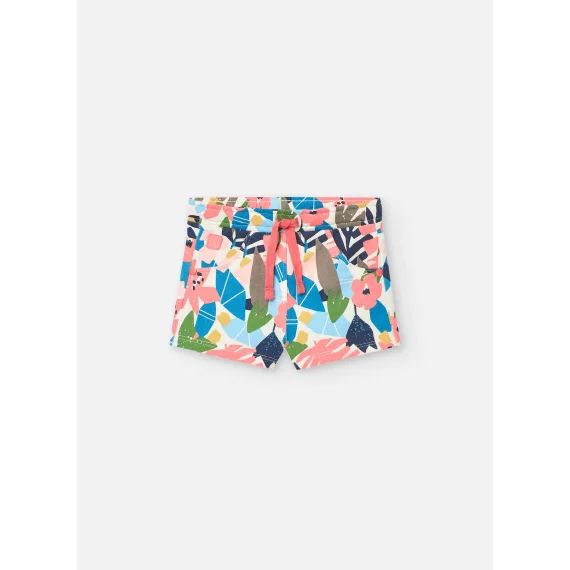 Short En Coton Avec Imprimé Fleurs Multicolore
