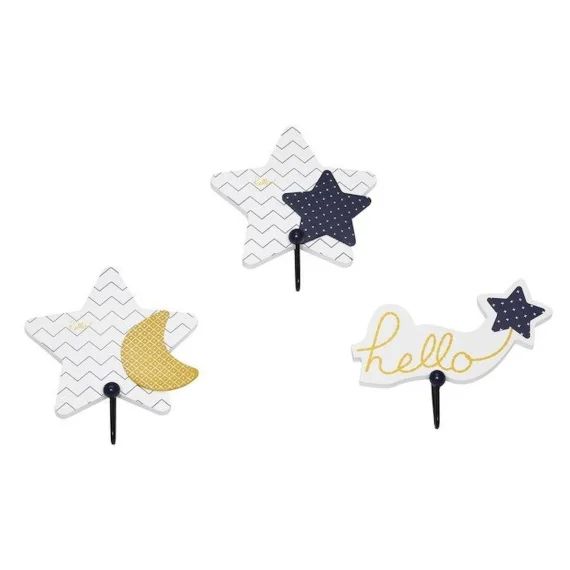 Set de 3 patères – Hello unisex enfant blanc