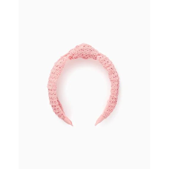 Serre-tête En Maille Ajourée Rose Clair