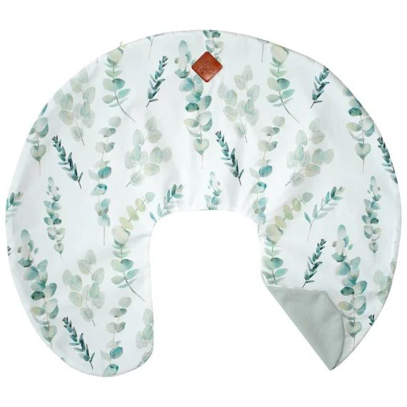 Housse Pour Coussin D&rsquo;allaitement Ergonomique Eucalyptus Blanc Imprimé Eucalyptus