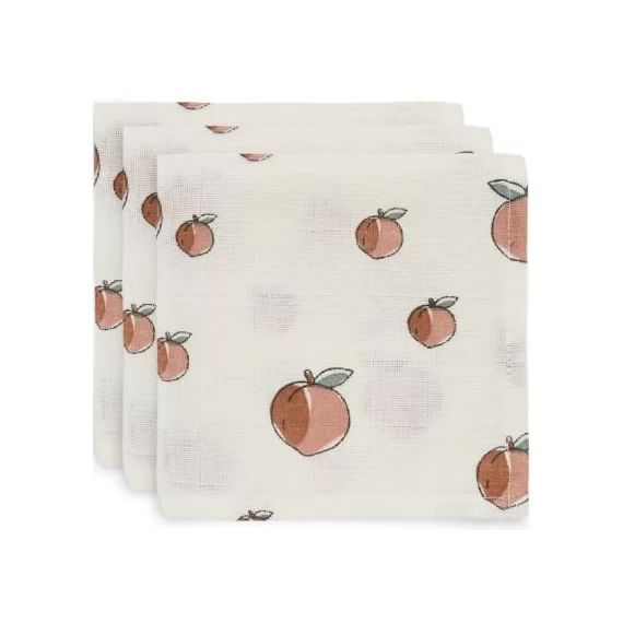 Lot de 3 mini langes hydrophiles Peach pêche (31 x 31 cm)