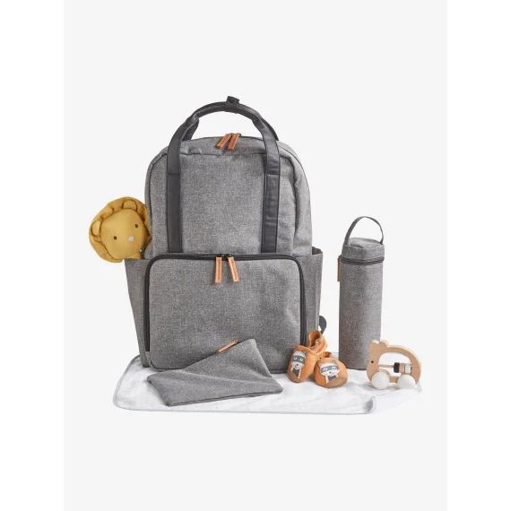 Sac à dos à langer vertbaudet gris chiné