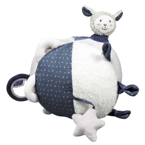 Balle D&rsquo;activité Bébé En Velours – Merlin – Bleu – Jouet D&rsquo;éveil – Diamètre 18cm Bleu