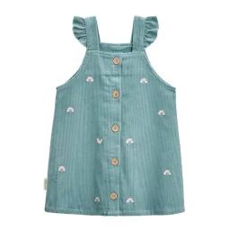 Robe Fille En Velours Côtelé Naya Bleu