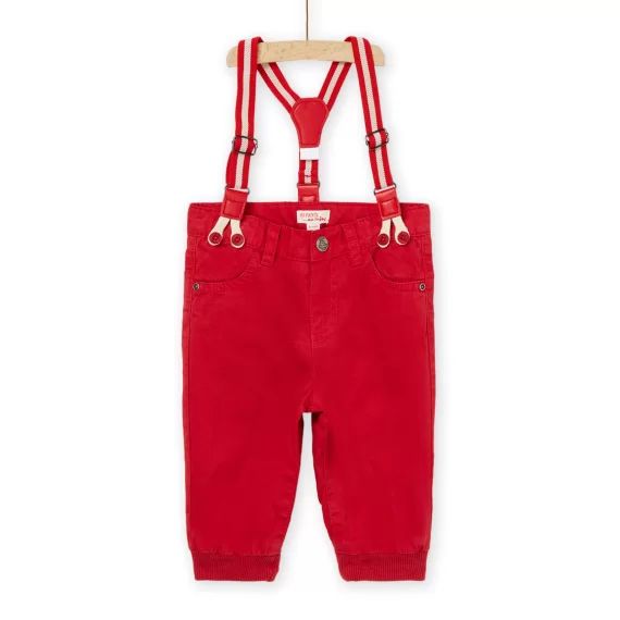 Pantalon Avec Bretelles Amovibles – Rouge