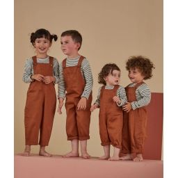 La salopette évolutive terracotta en coton et chanvre –  – Soldes