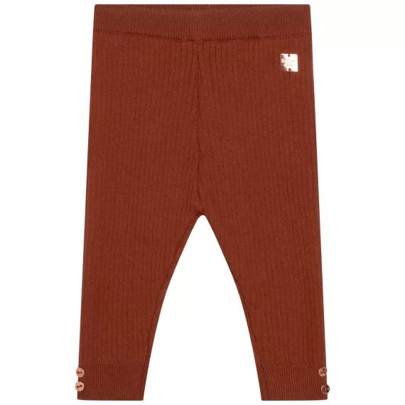 Legging tricot coton et laine Fille Marron