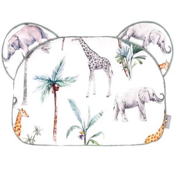 Oreiller Coussin Plat Réversible Blanc Imprimé Safari