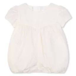 Combinaison courte en coton Fille Rose