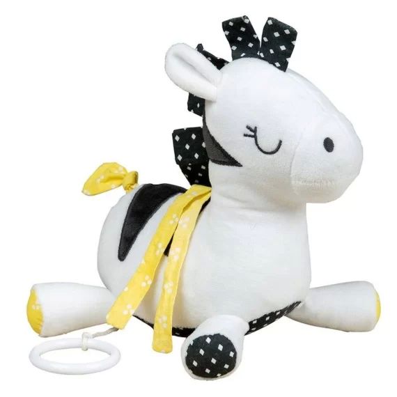 Jouet musical Sauthon pluche et pompon blanc