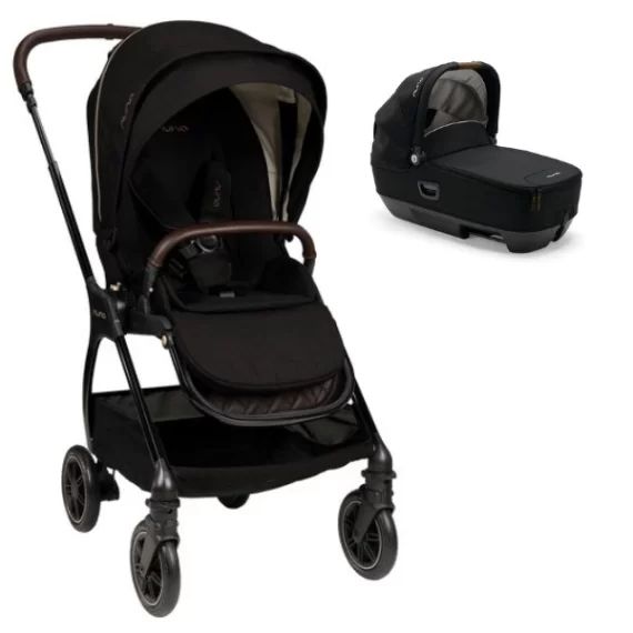 Poussette Nuna Triv – Riveted + Nacelle Cari Next – Caviar