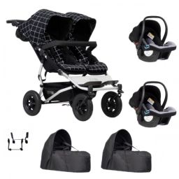 Poussette Double Mountain Buggy Duet V3.2 – Grid + 2 Cocoon V2 + 2 Coques Protect