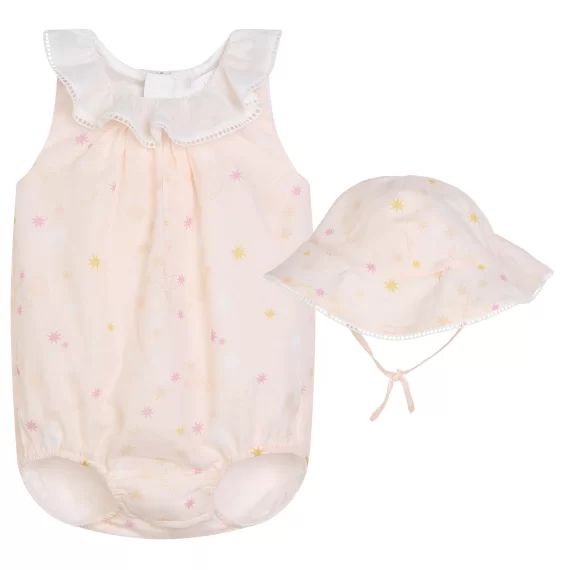 Combinaison et chapeau Fille Rose