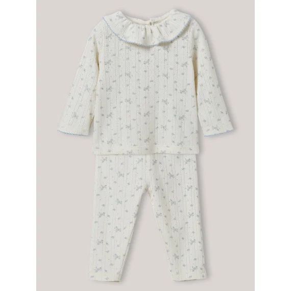 Pyjama En Pointelle Bébé – Coton Biologique Imp Rosa