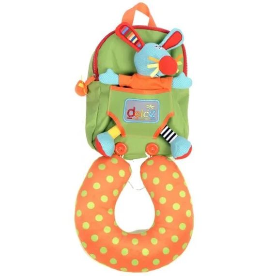SAC à dos lapin avec cale-tête vert