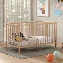 Lit Bébé Évolutif En Hêtre Massif Naturel Paola Bois