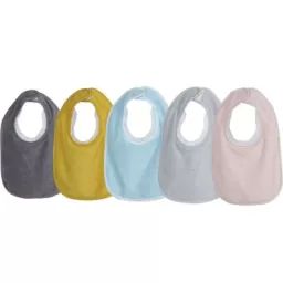 Lot de 5 bavoirs à velcro Bib&rsquo;up
