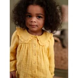 Chemise en gaze de coton bébé ocre
