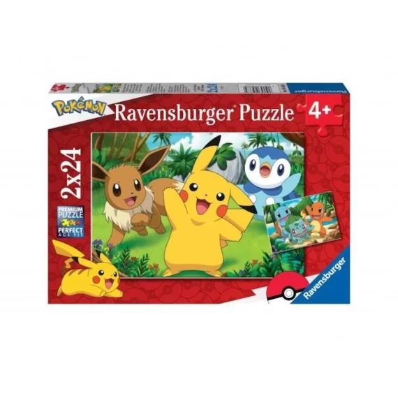 Puzzle 2x24p Pikachu Et Ses Amis – Ravensburger – Dessins Animés Et Bd – Mixte Blanc