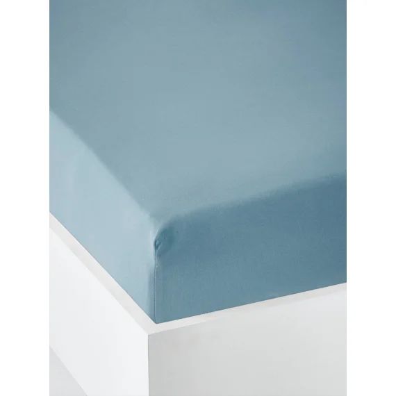 Drap-housse bébé uni Oeko-Tex® bleu denim