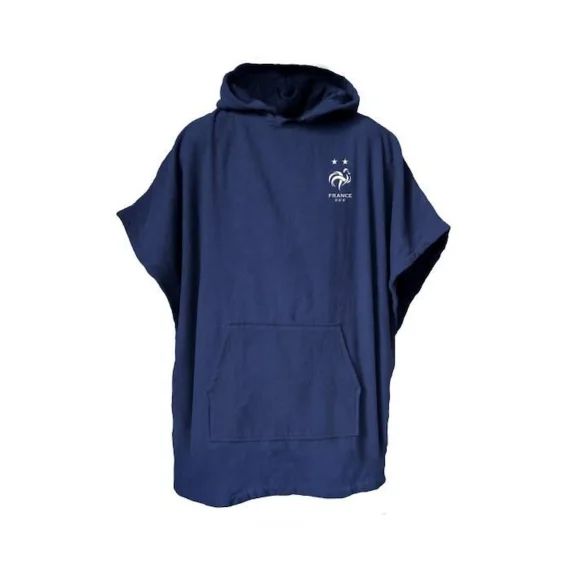 Poncho De Bain Enfant – Fff – Taille 4-8 Ans – 100% Coton – Capuche Et Broderie Blanc