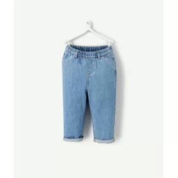 Pantalon relax bébé garçon en denim bleu low impact –  – Soldes