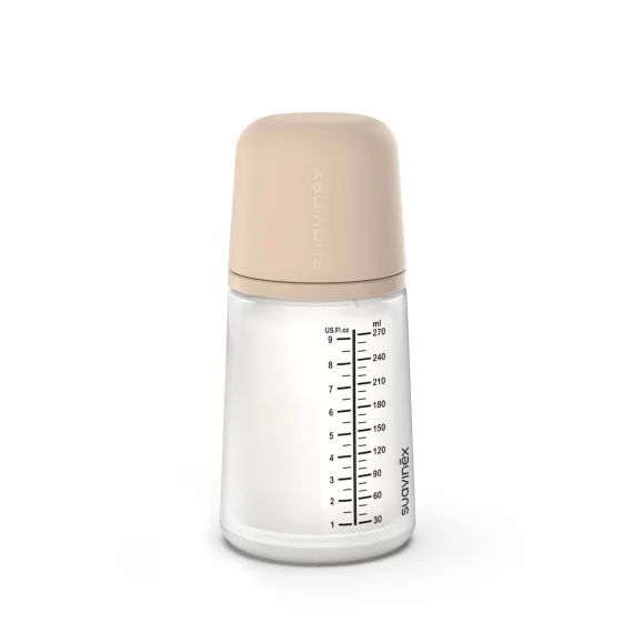 Biberon Anti-colique 270 Ml Débit Moyen Zero.zero Beige