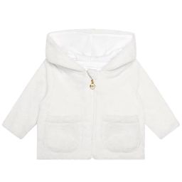 Manteau duveteux à capuche Fille Blanc