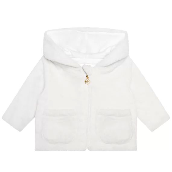 Manteau duveteux à capuche Fille Blanc