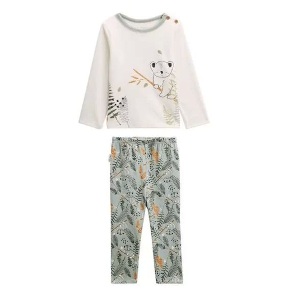 Pyjama bébé 2 pièces en velours Noah vert