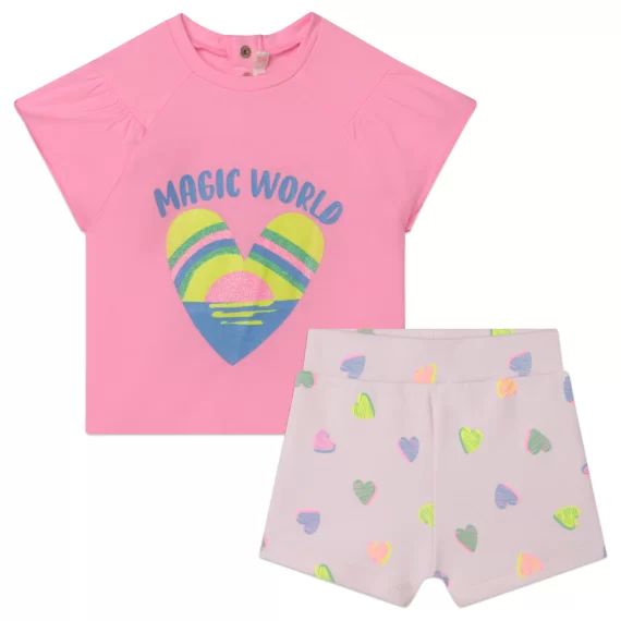 Ensemble T-shirt + short Fille Rose
