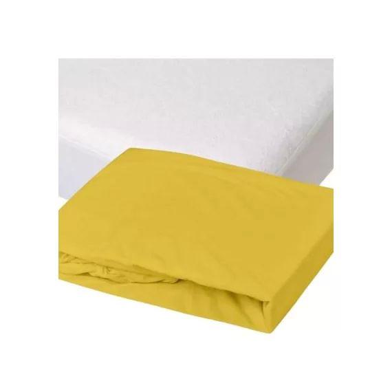 Lot alèse et drap housse curry (70 x 140 cm)