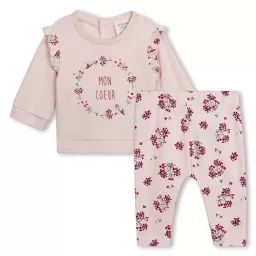 Ensemble sweat et leggings Fille Rose