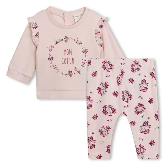 Ensemble sweat et leggings Fille Rose