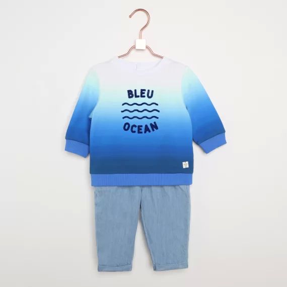 Sweat-shirt dégradé avec motif Garçon Indéterminé