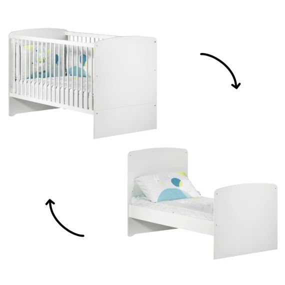 Lit bébé évolutif New Basic Little Big Bed blanc (70 x 140 cm)