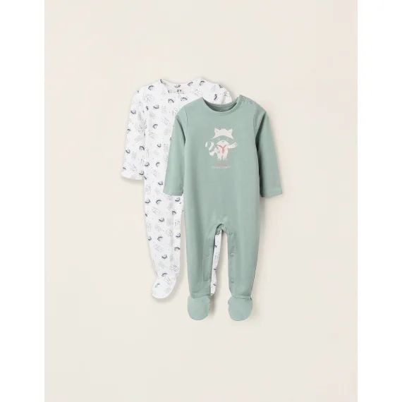 Lot De 2 Grenouillères En Coton Multicolore