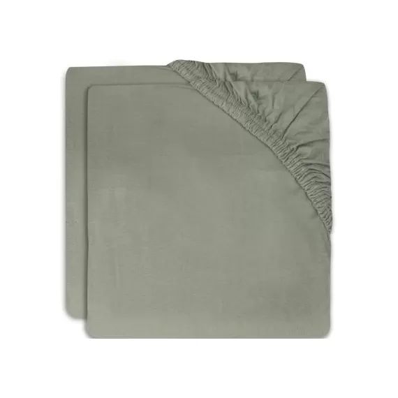 Lot de 2 draps housses de berceau vert clair (40 x 80 cm)