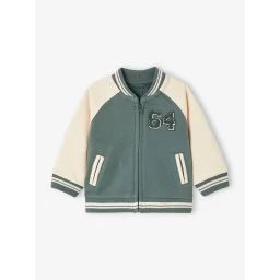 Cardigan style teddy bébé zippé en molleton vert